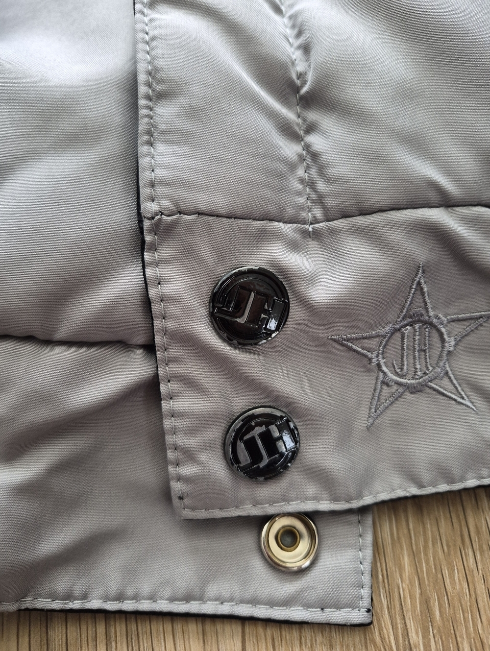 Men's San Francisco Giants REVERSIBLE Full Snap Jacket Black/Gray Twill Medium - Picture 5 of 10